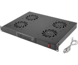 Panel ventilacion lanberg lcd 4 ventiladores termostato 230v 1u rack 19 negro