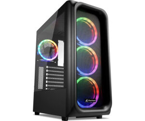 CAJA ATX SHARKOON TK5M RGB 2XUSB3.0 1XUSBtipoC SIN FUENTE NEGRO