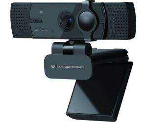 Webcam 4k conceptronic amdis07b 8.3mp -  4k ultra hd - usb - angulo vision 80º - enfoque automatico - doble microfono integrado