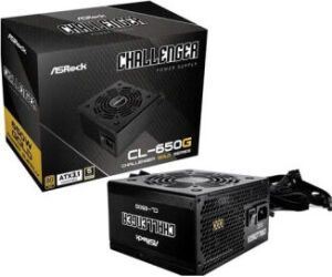 FUENTE ALIMENTACION ASROCK CL-650G,PSU,650W,80 PLUS GOLD,120MM,ACTIVE PFC,PCI-E (6+2 pin)x4,SATA (5 pin)x4