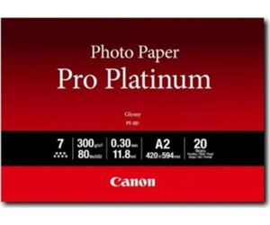 Papel fotografico canon pro platinum pt - 101 a2 20 hojas 300gr