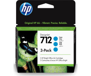 Pack 3 cartuchos hp 712 designjet t200 - t600 cian