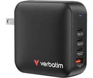 Cargador de Pared Universal GaN para Viaje Verbatim Mini GaN Wall Charger/ 3xUSB Tipo-C/ 1xUSB/ 165W