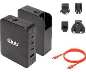 Cargador De Viaje Internacional Club3d Gan 140w