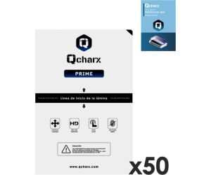 Laminas de proteccion frontales qcharx hidrogel prime qx1 50 unidades