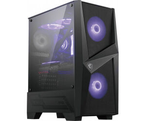 CAJA MSI MAG FORGE 100M,3x2.5"+2x3.5”,3x120MM (RGB) +1x120MM,2xUSB3.2+AUDIO+MICRO,MID-TOWER,NEGRA
