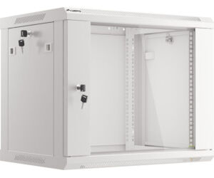 Armario Lanberg Mural 9u 600x450 Rack 19 Flat Pack V2 Puerta Cristal Gris