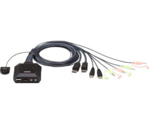 Aten Switch Kvm Formato Cable Displayport Usb De 2 Puertos Selector Remoto De Puerto (cs22dp-at)