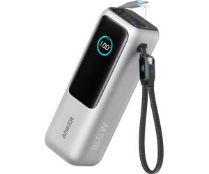 Power Bank Anker 25k 165w Built-in Usb C Cable Retractil Silver