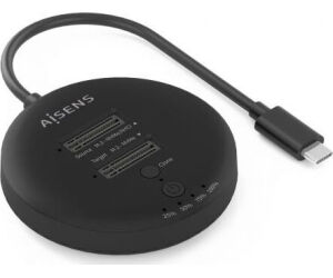 Estacion Docking Aisens Doble Bahia Nvme Usb 3.2 Gen2x2 Clone Negro