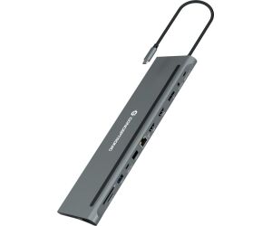 Docking station conceptronic  usb tipo c donn17g 2 x hdmi -  1 x dp -  2 x usb 3.0 -  1 x usb 2.0 -  1 x rj45 -  1 x aux -  lector sd - lector micro sd