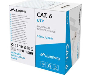 Bobina Cable De Red Lanberg Rj45 Cat.6 Utp Solido Cu Cpr 100m Gris Fluke Passed