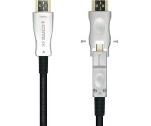 Cable Hdmi Aisens V2.0 Optico Activo Aoc Desmontable 4k60hz M/m 20m Negro