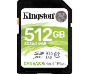 Tarjeta de Memoria Kingston CANVAS Select Plus 512GB SD XC/ Clase 10/ 100MBs