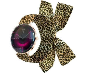Forever Smartwatch Lucca SB-370/ Notificaciones/ Frecuencia Cardiaca/ Oro Rosa/ Incluye Correa Leopardo