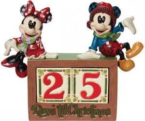 Figura enesco disney mickey & minnie calendario de navidad