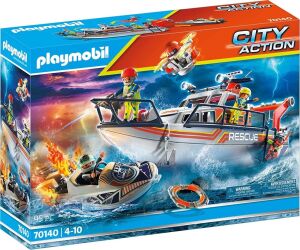 Playmobil rescate maritimo : operacion lucha contra incendios con yate
