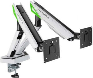 Soporte de Mesa Gaming con Contrapeso para 2 Monitores Aisens DT38TSR-345/ Giratorio/ Inclinable/ hasta 16kg