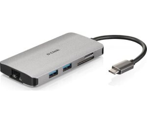 Docking USB Tipo-C D-Link DUB-M810/ 3xUSB/ 1xUSB Tipo-C/ 1xThunderbolt/ 1xHDMI/ 1xRJ45/ 1xLector tarjetas/ Gris
