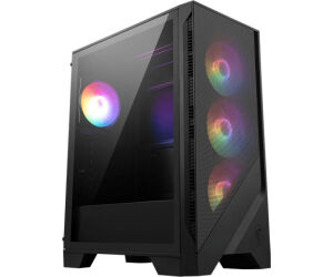 CAJA MSI MAG FORGE 121A AIRFLOW,1x2.5"+2x2.5”/3.5”,F:3x120MM+T:1x120MM+R:1x120MM (ARGB),2xUSB3.2,+AUDIO+MICRO,RGB,MID-TOWER,NEGRA