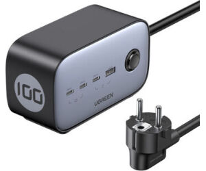 Ugreen DigiNest Pro 1 salidas AC Tipo C 1,8 m 4 3680 W Negro