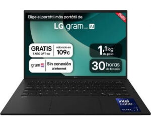 Portatil lg gram  14zd90t - g intel core ultra 7 255h 16gb ssd1tb freedos 14 pulgadas
