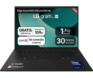 Portatil lg 14z90t - g u7 - 255h 32gb ssd 1tb 14 pulgadas