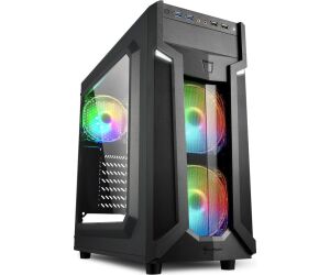Caja Atx Sharkoon Vg6-w Rgb 2xusb3.0 Rgb  Sin Fuente Negro