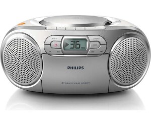Radio CD Philips AZ127/12/ 2W/ con Cable/ a Pilas/ Gris