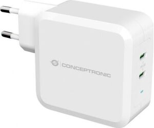 Cargador conceptronic pd 2 puertos usb - c althea - 100w - blanco