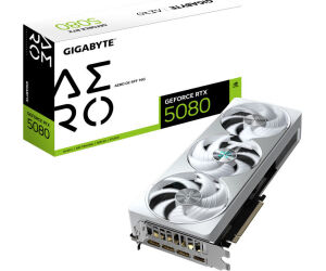 GIGABYTE GeForce RTX 5080 AERO OC SFF 16G Tarjeta Gráfica - 16GB GDDR7, 256 bits, PCI-E 5.0, 2730MHz Core Clock, 3 x DisplayPort, 1 x HDMI, GV-N5080AERO OC-16GD