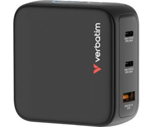 Cargador de Pared Universal GaN para Viaje Verbatim Mini GaN Charger Con Pantalla/ 2xUSB Tipo-C/ 1xUSB/ 100W