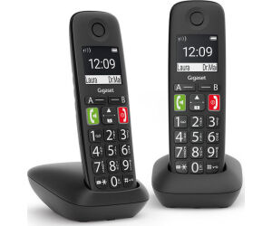 Gigaset E290 Duo Teléfono DECT/analógico Identificador de llamadas Negro