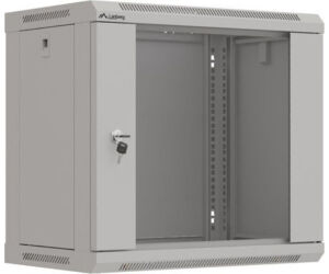 Armario Lanberg Mural Rack 19" 9u 540x350 Flat Pack Gris Puerta Cristal