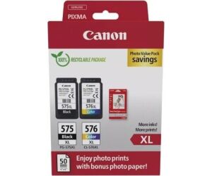 Multipack cartucho tinta canon pg 575xl + cl 576xl + papel fotografico