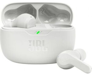 Auriculares Bluetooth JBL Wave Beam con estuche de carga/ Autonomía 8h/ Blanco