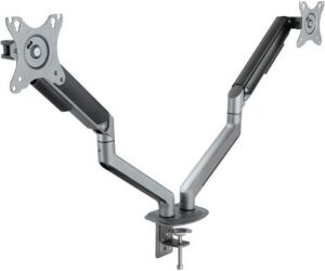 Soporte Mesa Tooq 2 Pantallas 17"-32" Gris/negro