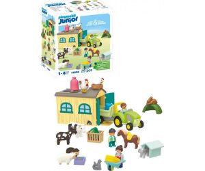 Playmobil junior aventura en la granja con tractor remolque y animales