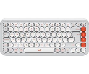 Teclado logitech pop icon keys inalambrico blanco - naranja