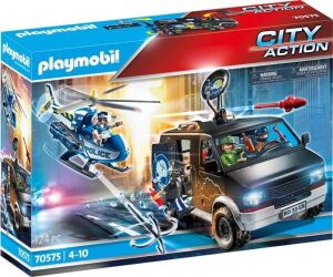 Playmobil ciudad helicoptero de policia persecucion del vehiculo huido