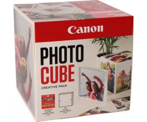 Papel canon pp - 201 5x5 pulgadas (40 hojas) + marco fotos xlboom acrílico 13x13cm + photo cube white - creative pack love - pink