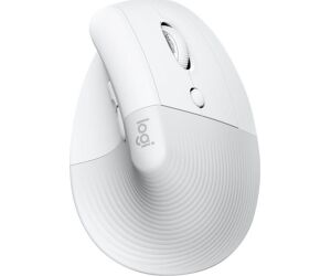 Mouse raton vertical logitech lift para mac 6 botones 4000 dpi wireless inalambrico blanco hueso