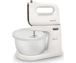 Amasadora philips viva collection blanco 450w - 5 velocidades + turbo - 2xvarillas - ganchos - 3l plastico