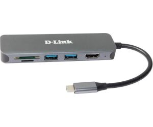 D-link Docking Statio Usb-c 6 En 1 Con Hdmi/lector Tarjetas/suministro Electrico