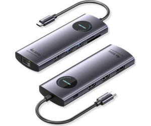Docking USB Tipo-C Vention TQWHB/ 2xHDMI 4K/ 1xDisplayPort/ 3xUSB/ 1xUSB Tipo-C PD/ 1xRJ45/ 1xLector Tarjetas/ Gris