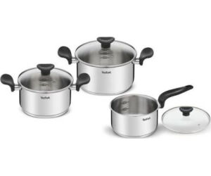 Batería de Cocina Tefal Primary E308S674/ Cazo Ø16cm/ Cacerola Ø18cm/ Cacerola Ø20cm/ Aluminio/ Apta para Inducción