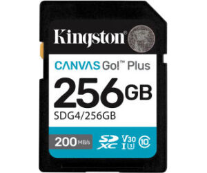 Kingston Technology 256GB SDXC Canvas Go Plus Gen4 200MB/s C10 UHS-I U3 V30