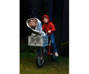 Figura neca e.t. el extraterre elliott y e.t. en bicicleta 40 aniversario 13 cm