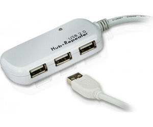 Aten Cable Extensor Usb 2.0 De 12 M Con Hub De Cuatro Puertos (soporta Conexion En Cadena Hasta 60 M) (ue2120h)(cp20)