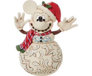 Figura enesco disney muñeco de nieve mickey navideño